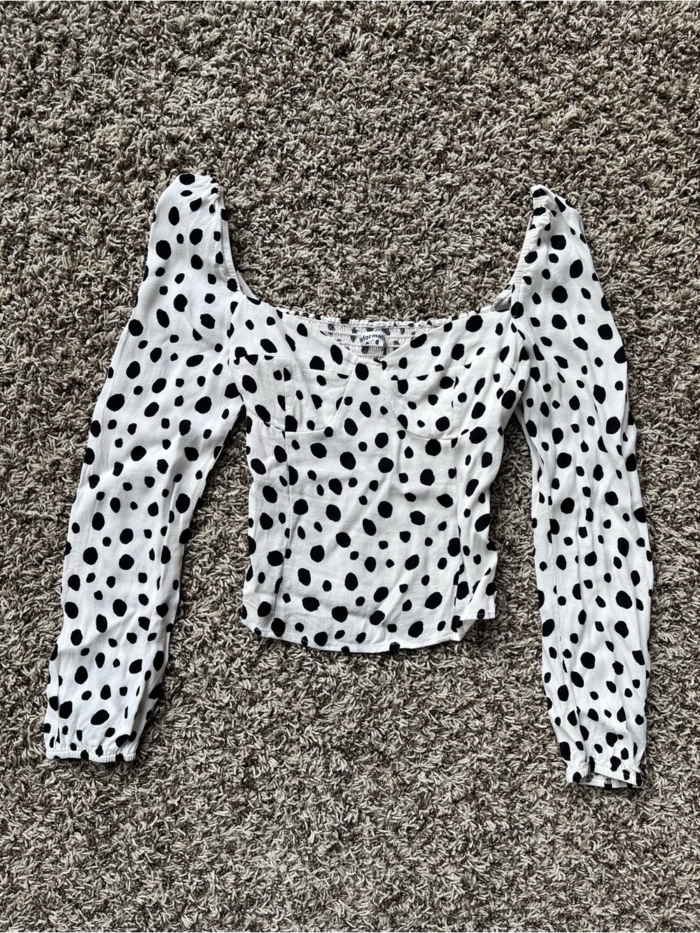 Reformation Polka Dot Long Sleeve Top